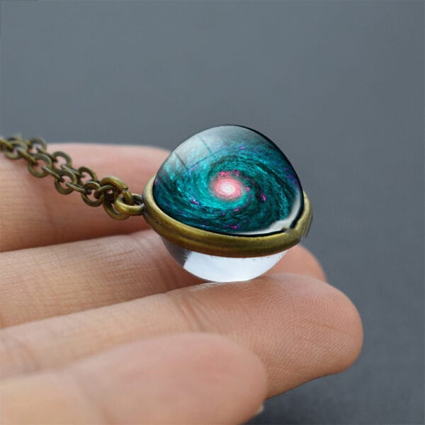 Nebula Galaxy Double Sided Pendant Necklace - Image 2