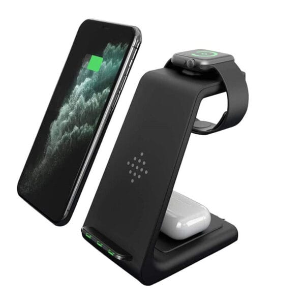 Wireless Charger Compatible With Iphone12 Three-In-One Charging Stand Iwatch6 Fast Charging Base - Image 5