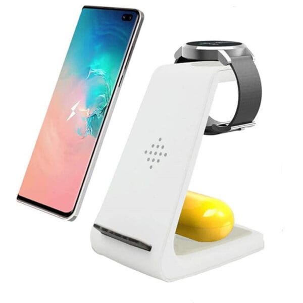 Wireless Charger Compatible With Iphone12 Three-In-One Charging Stand Iwatch6 Fast Charging Base - Image 3