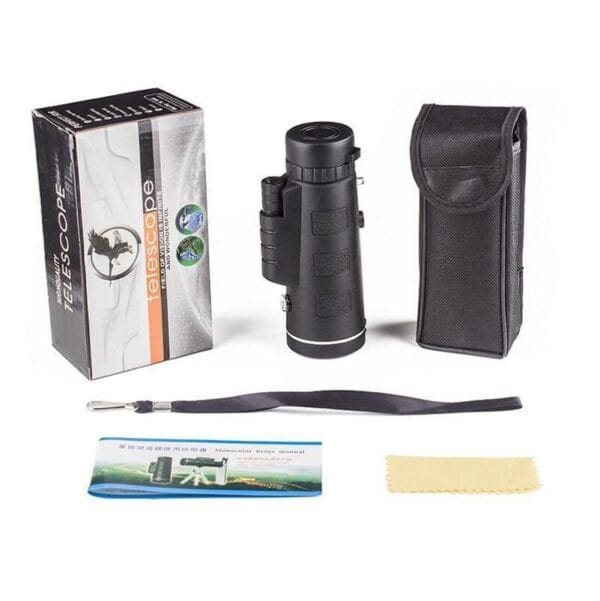 Compatible with Apple, Monocular Telescope Zoom Scope with Compass Phone Clip Tripod - Image 10