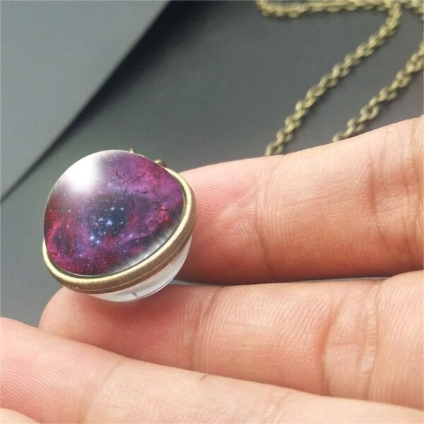 Nebula Galaxy Double Sided Pendant Necklace - Image 4