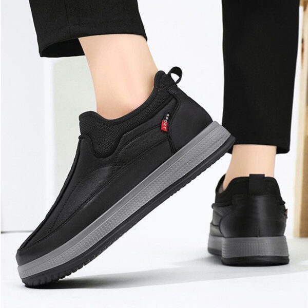 Winter Warm Fleece Snow Boots Round-toed Platform Ankle Boot Fashion Simple Non-slip Flat Cotton Shoes Men - Image 4