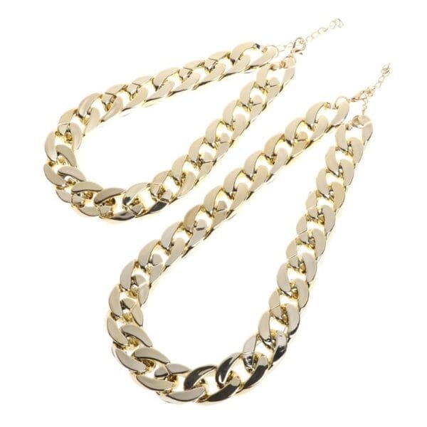 Pet Necklace Thick Gold Chain Plated Plastic Identified Safety Collar Puppy Dogs - Image 4